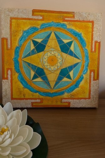 Янтра на Юпитер — ръчно рисувана, за мъдрост и успех